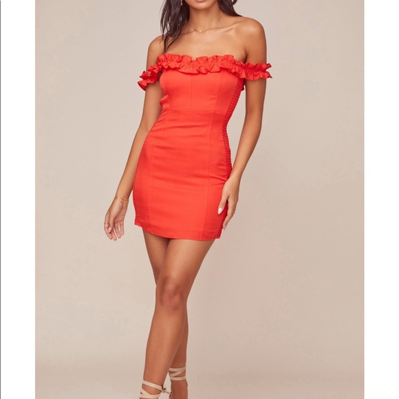 ASTR Renata Ruffle off the shoulder Mini Dress - Picture 3 of 5